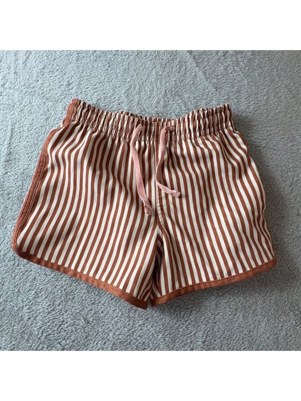 Rylee + Cru Kids Striped Elastic-Waist Shorts 4-5Y Brown White 100% Polyester